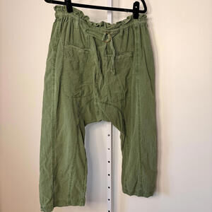 #20 FREE PEOPLE | Oversized Green Harem Pants | Sz. XS |  33"-40" Waist